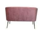 Back view of Perla 2 Seater Blush velvet sofa with gold legs