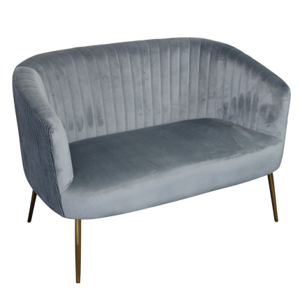 Elegant Perla 2 Seater Sofa in Spruce velvet with gold legs