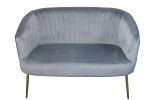 Perla 2 Seater Sofa in Spruce velvet with gold legs