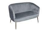 Perla 2 seater sofa in spruce velvet with gold legs