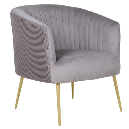 Elegant Perla Chair with Dolphin velvet and gold legs