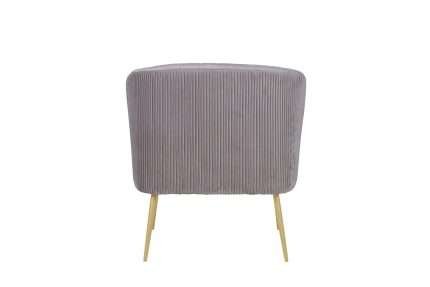 Back view of Perla Chair in Dolphin velvet with gold legs