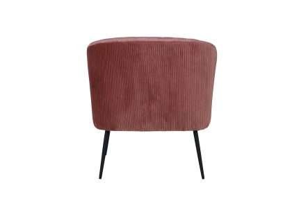 Perla Chair in Dusk velvet with a fluted back and black legs