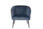 Perla chair in spruce velvet with fluted back and steel legs