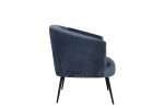 Perla Chair in spruce velvet with fluted back and black metal legs