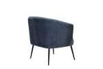 Perla Chair with fluted back in spruce velvet and steel legs