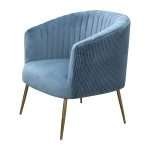 Perla chair in spruce velvet with fluted back and gold legs