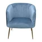 Perla chair with spruce velvet fluted back and gold legs