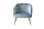 Perla Chair in Spruce velvet with fluted back and gold legs