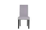 Ray dining chair with wenge finish and grey fabric seat.