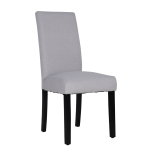 Ray dining chair with wenge wood frame and grey fabric seat