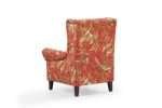 Back view of Louis Foot Stool in red bird chinoiserie print