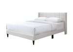 Regina Double Bed with natural fabric upholstery, sleek design