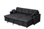 Romy black sofa bed with storage chaise for modern homes