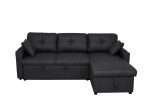 Black Romy sofa bed with reversible storage chaise for modern homes