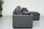 Romy Sofa Bed with reversible storage chaise in charcoal fabric