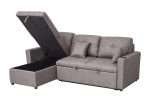 Romy Sofa Bed with storage chaise Truffle II in grey fabric