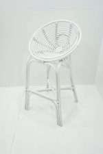 Sabah Bar Stool in white rattan with modern design and durability