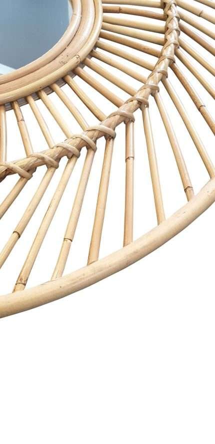 Sequoia Mirror 80cm with natural rattan detail