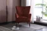 Rust red Sherlock wingback chair with velvet upholstery