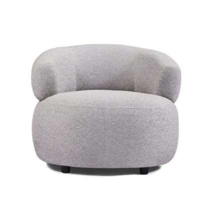 Skye 1 Seater armchair in grey boucle fabric, modern and chic.
