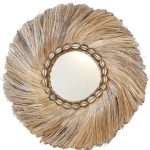 Sonoma Sunrise Mirror 55cm with abaca and shell design