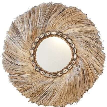 Sonoma Sunrise Mirror 55cm with abaca and shell design