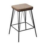 Bayou Stool in Tan with black steel base, modern design