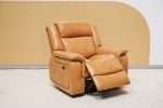 Paragon Power Motion Recliner in tan faux leather with console
