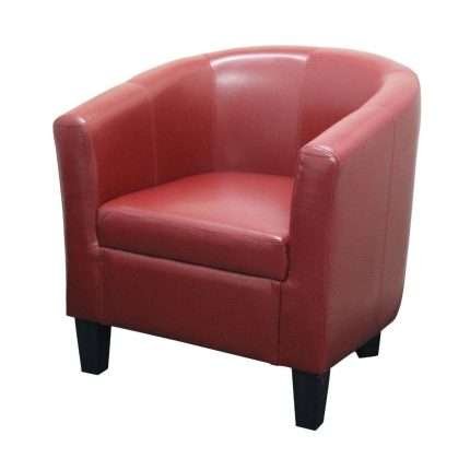 Tasman Tub Chair in vibrant red PU with sleek design