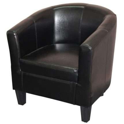 Tasman Tub Chair in Black PU, compact and stylish seating