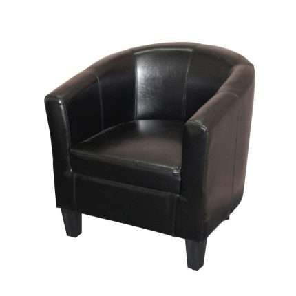 Tasman Tub Chair in Brown PU leather for stylish comfort
