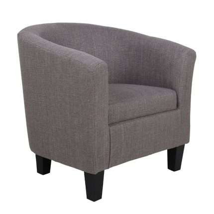 Tasman Tub Chair in taupe fabric, modern and stylish seating