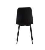 Back view of Theo Chair in black faux leather with sleek legs