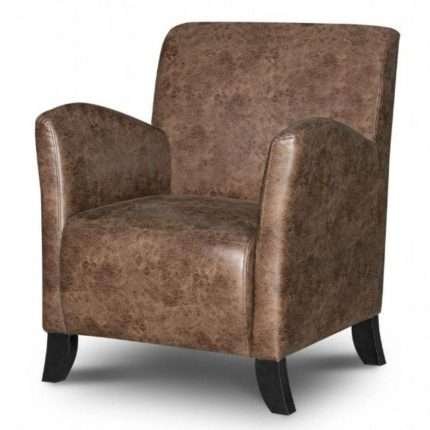 Theodore Arm Chair in coco vintage faux leather ideal for decor
