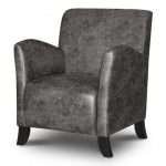 Theodore arm chair dark grey vintage faux leather