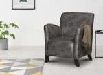 Theodore Arm Chair in dark grey vintage faux leather in a room setup