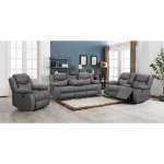 Urban Power Motion Electric Recliner Set in charcoal fabric