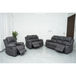 Valor 3-piece manual recliner set in charcoal fabric