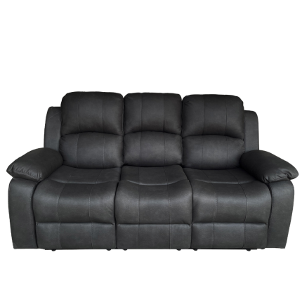 Valor 3 Seater Manual Recliner in sleek black, stylish and comfortable for any living room