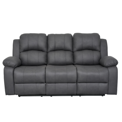 Valor 3 Seater Manual Recliner in charcoal fabric, stylish sofa