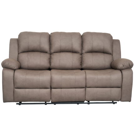 Valor 3 Seater Manual Recliner in Truffle fabric, spacious and comfortable