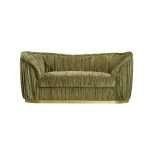 Velmoré 2 Seater Sofa with Sage Chenille and Gold Base