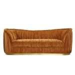 Velmoré 3 seater rust chenille sofa with gold base