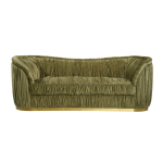 Velmoré 3 seater sofa with sage chenille upholstery and gold base