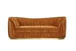 Velmoré 3 Seater Sofa in Rust Chenille with Gold Base
