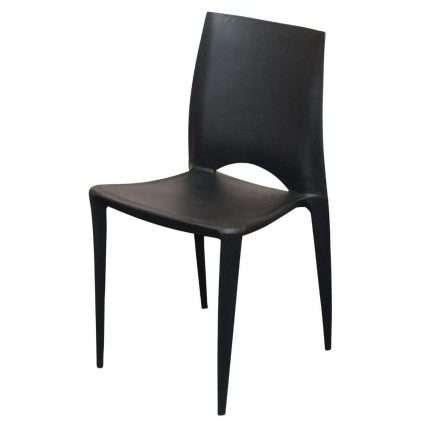 Venice Outdoor Chair in black, stackable and UV resistant