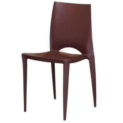Venice outdoor chair in chocolate hue, UV stabilized plastic
