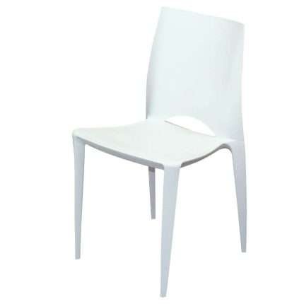 Venice outdoor chair in white, 44cmW x 42.5cmD x 84cmH, seat height 47cm