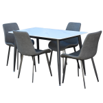 Vito 5 piece dining set with faux marble table and chairs
